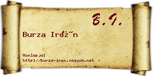 Burza Irén névjegykártya