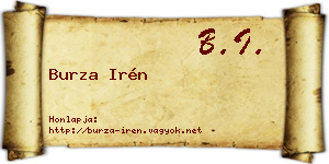 Burza Irén névjegykártya